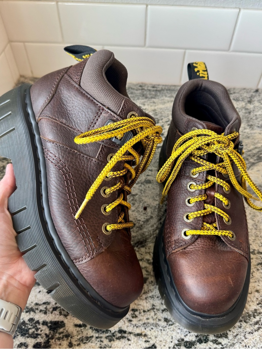 Dr. Martens Woodard Grizzly Leather Hiker Boots. L 9. EUC